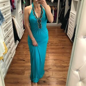 Tiffanys blue maxi halter dress